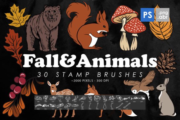 Autumn Animals Photoshop Stamp Brus