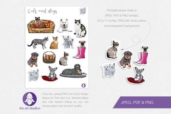 Cats and Dogs Stickers, Pet Decals: A Creative Addition to Your Projects