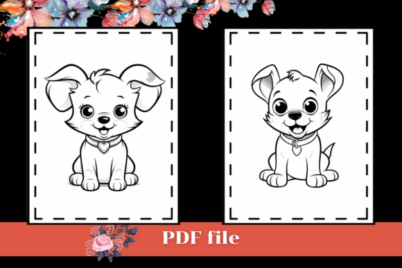 Cute Dog Coloring Pages 2, KDP Interior: A Versatile Digital Asset for Creative Projects and Personal Expression