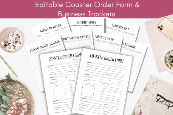 Editable Coaster Order Form Bundle