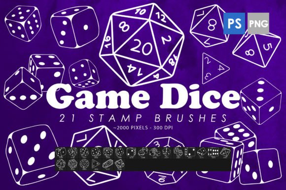 Game Dice Photoshop Stamp Brushes