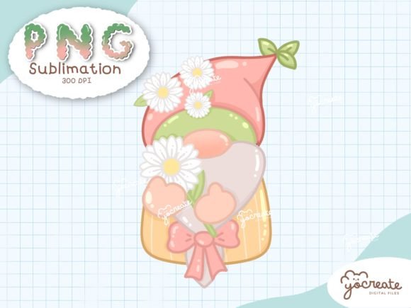 Gnome Holding Daisy Flowers Sublimation: A Unique Decorative and Functional Design