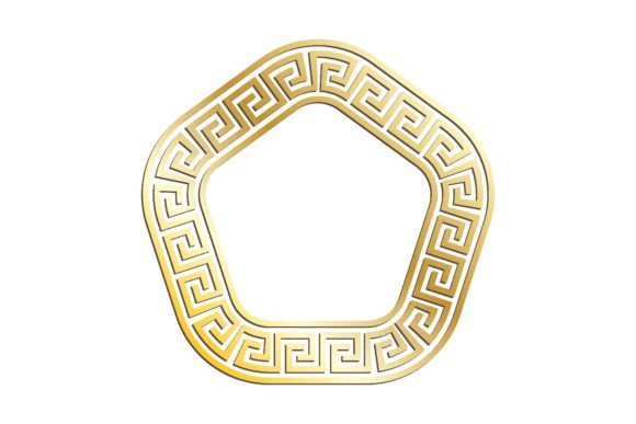 Golden Greek Pentagonal Frames for Decor: A Timeless Addition to Modern Design