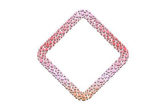 Golden Square Hearts Frame for Decorative: A Timeless Addition to Your Space