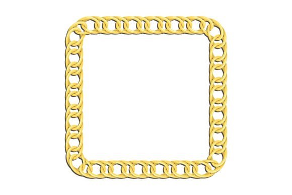 Golden Wide Square Chain Frames for Deco