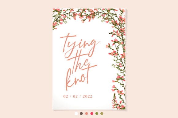 Greeting Card with Flower Wreath Designs