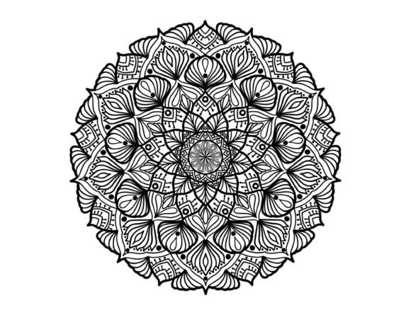 Mandala Black and White Floral Pattern