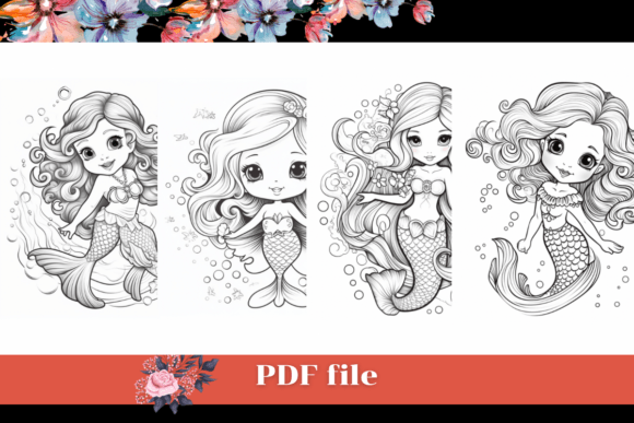 Mermaid Coloring Pages 3, KDP Interior: A Creative and Practical Digital Resource for Modern Creators