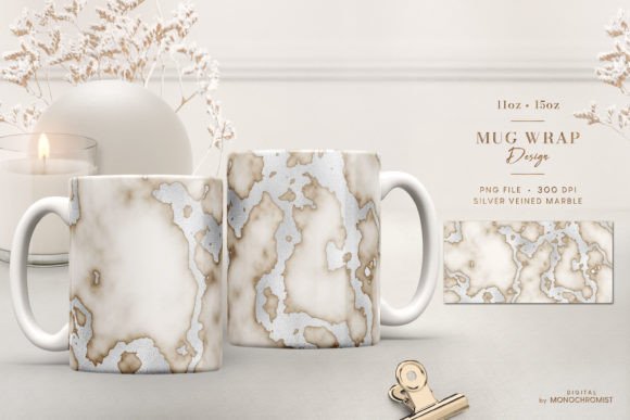 Mug Sublimation Beige Marble Silver: A Versatile Design for Creative Projects