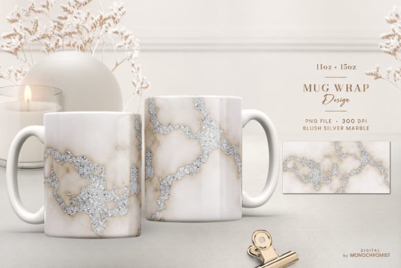 Mug Sublimation Template Blush Marble: A Versatile Design for Creative Projects