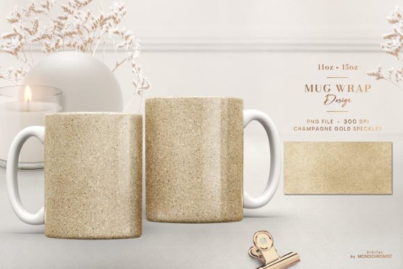 Mug Sublimation Template Speckled Gold