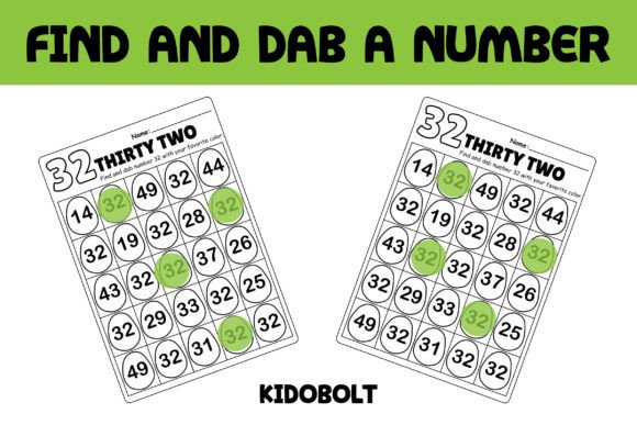 PreK Dab a Dot Number Worksheet - 32