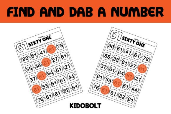 PreK Dab a Dot Number Worksheet - 61