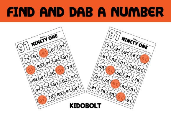 PreK Dab a Dot Number Worksheet - 91
