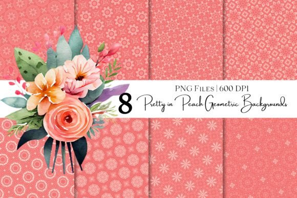 Pretty in Peach Geometric Backgrounds: A Creative Addition for Digital Designers