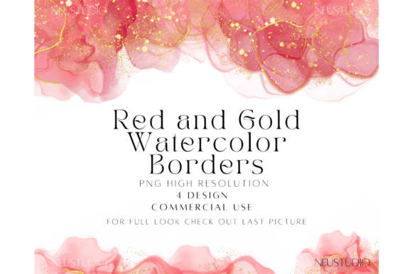 Red and Gold Watercolor Borders: Elegant Design for Modern Creativity