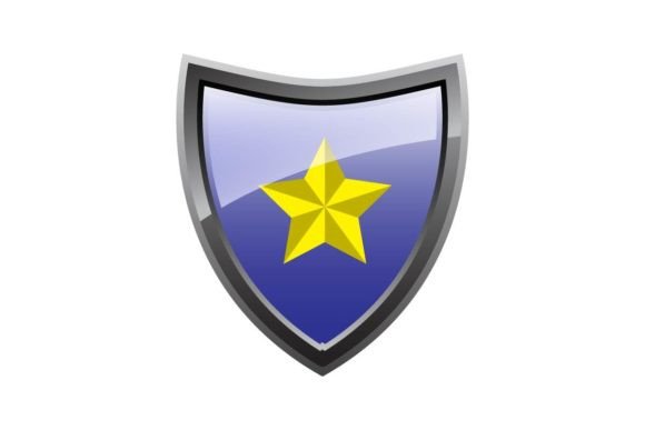 Shield and Star Icon: A Versatile Graphic for Modern Design
