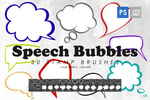 Speech Bubbles Photoshop Stamp Brushes for Creative Workflows