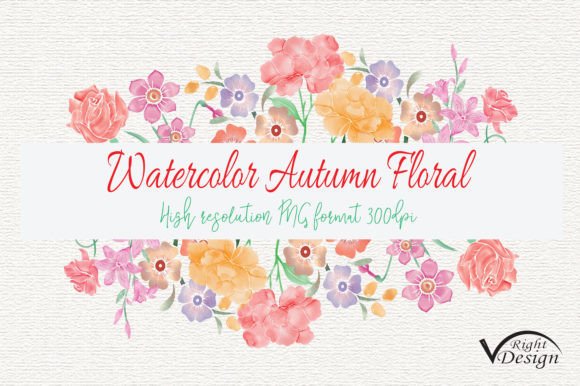 Watercolor Autumn Floral Frame Clipart for Creative Projects