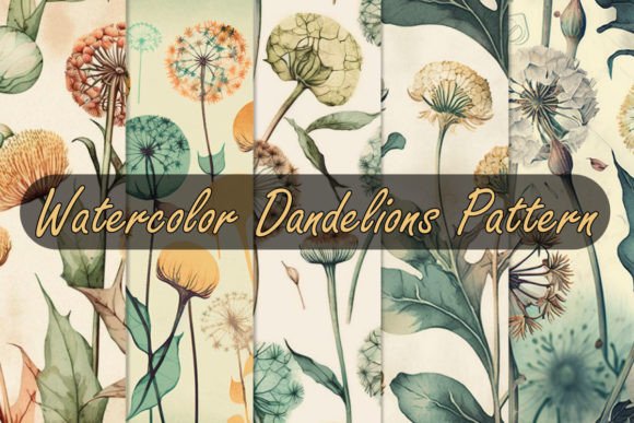 Watercolor Dandelions Patterns for Creative Workflows